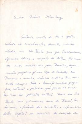 Carta de [Felix Alejandro Barrenechea Avilez] a Mario Schenberg