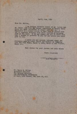 Carta de Gleb Wataghin a Harry M. Miller [Jr.]