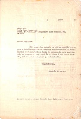 Carta de Abrahão de Moraes a Hans Stammreich, Marcello Damy de Souza Santos e Walter Schützer
