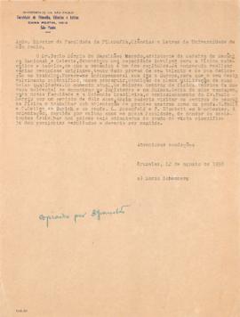 Carta de Mário Schenberg a Eurípedes Simões de Paula