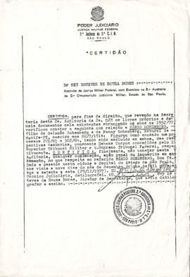 Certificado da Justiça Militar Federal
