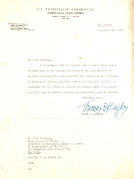 Carta de Thomas P. Hughes a Gleb Wataghin