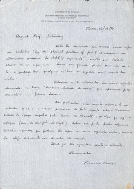 Carta de Francisco Caruso a Mario Schenberg