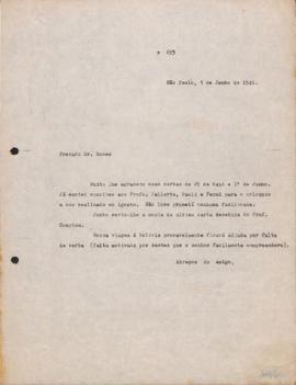 Carta de [Gleb Wataghin] a Arthur Moses