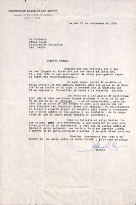 Carta de Ismael Escobar a Klaus [Stefan] Tausk