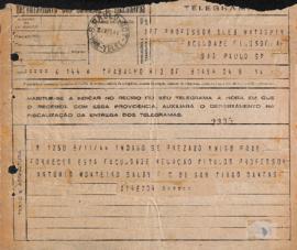 Telegrama de Francisco Clementino San Tiago Dantas a Gleb Wataghin