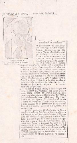 Recorte do jornal O Estado de S. Paulo, 26 out. 1979
