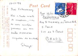 Cartão postal de Shozo [Motoyama] a Mario Schenberg