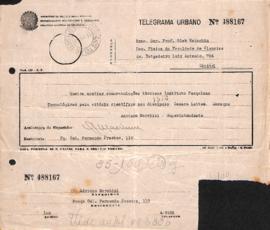 Telegrama Adriano Marchini a Gleb Wataghin