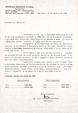 Carta de Artemio Scalabrin a Mario Schenberg