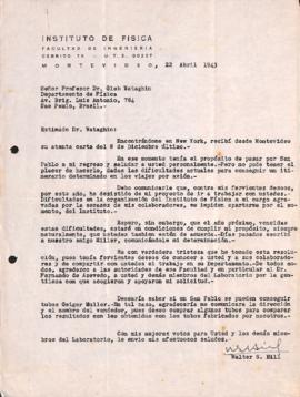 Carta de Walter S. Hill a Gleb Wataghin