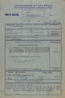 Nota de empenho Eduardo Marques da Silva Ayrosa (Tesoureiro).
