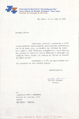Carta de Aníbal Callado a Mario Schenberg
