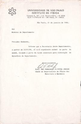 Carta de Nei Fernandes de Oliveira Jr. a Mario Schenberg