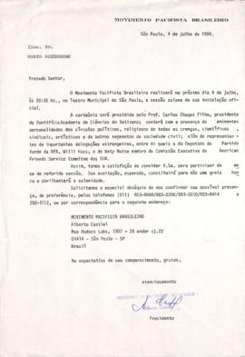 Carta de Alberto Castiel a Mario Schenberg