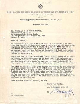 Carta de Allis-Chalmers Manufacturing Company.Inc a Marcello de Souza Santos