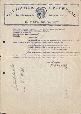 Documentos diversos de  Livraria Universal (B. Silva do Vale).