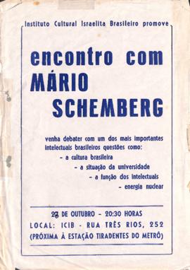 Cartaz de divulgação do Encontro com Mario Schenberg