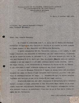 Carta [Gleb Wataghin] a Giuseppe Biondelli