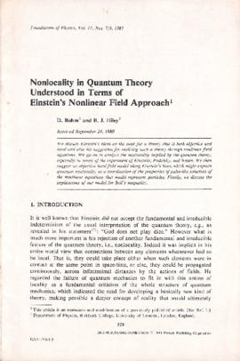 Nonlocality in Quantum Theory Understood in Terms of Einstein&#039;s Nonlinear Field Approach