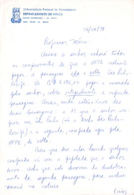 Carta de Hélio T. Coelho a Mario Schenberg