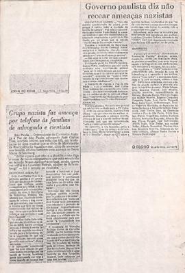 Recortes do Jornal do Brasil, 23 out. 1979 e do O Globo, 24 out. 1979