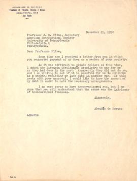 Carta de Abrahão de Moraes a J. R. Kline