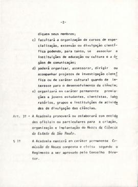 Estatutos da Academia de Ciências do Estado de São Paulo