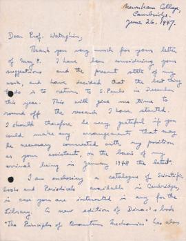 Carta de Sonja Ashauer a Gleb Wataghin