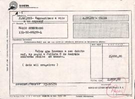 Aviso de débito relativo ao devido à Julieta Guerrini de Andrade
